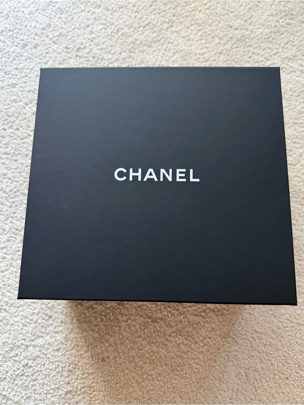 CHANEL Bag Black Box with White Logo